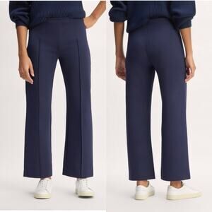 Everlane Navy Blue Wide-Leg Knit Pants